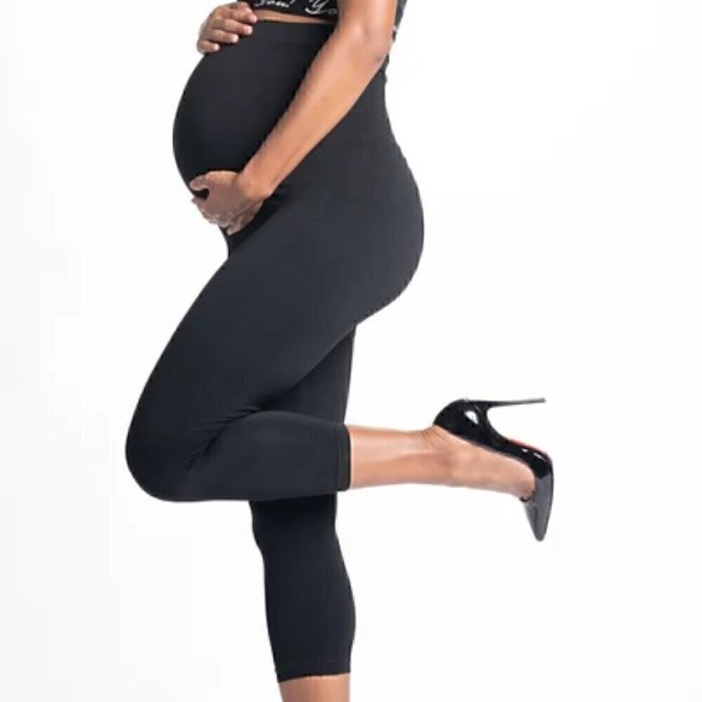 Preggo Leggings Black Maternity Capri, Crop, Style PL01 Size XL to 2XL (NWT) - Picture 1 of 9